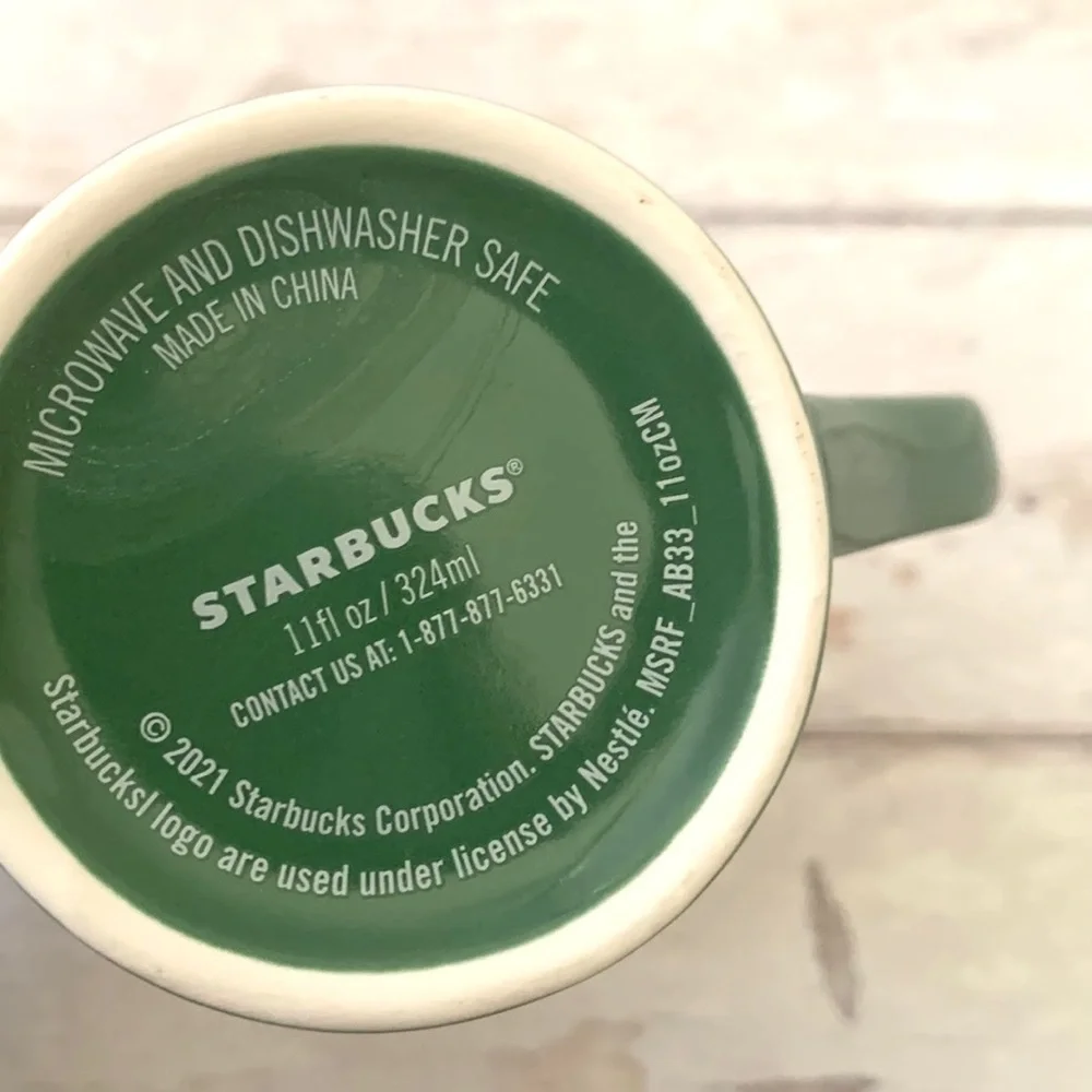 Starbucks Mug 2021 Green 11oz Ceramic Coffee Tea Cup Logo